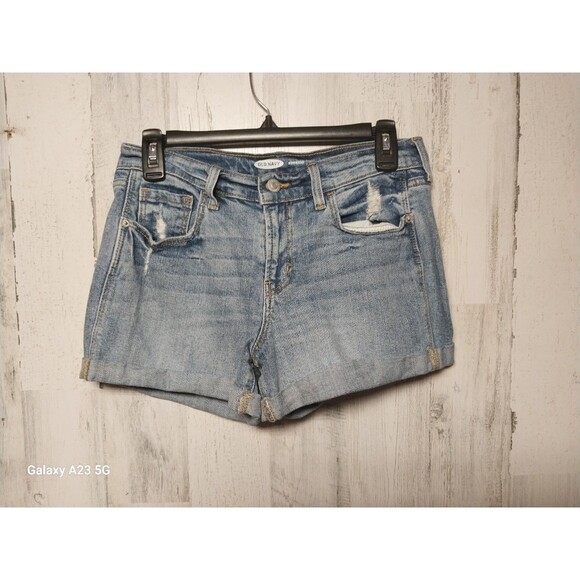 OLD NAVY Lot 2 BOYFRIEND Destroyed/Distressed DENIM Blue Jean CUT-OFFS SHORTS 2 - Picture 7 of 11